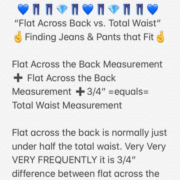 💙👖”TOTAL WAIST VS ACROSS BACK!”👖💙MEASUREMENTS! - Picture 1 of 8